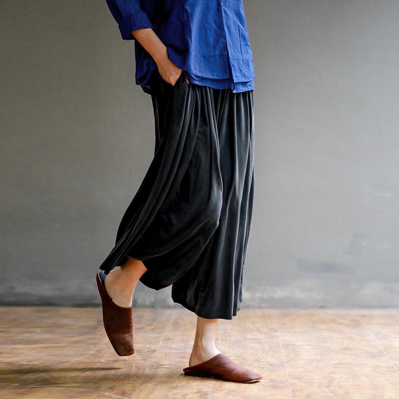 Plus Size Pure Color High Waist Straight Casual Pants