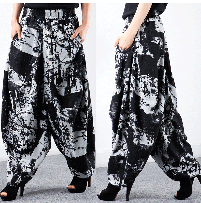 Plus Size Retro Printed Comfortable Bloomers