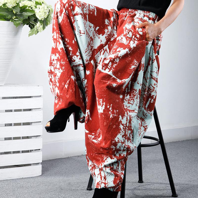 Plus Size Retro Printed Comfortable Bloomers