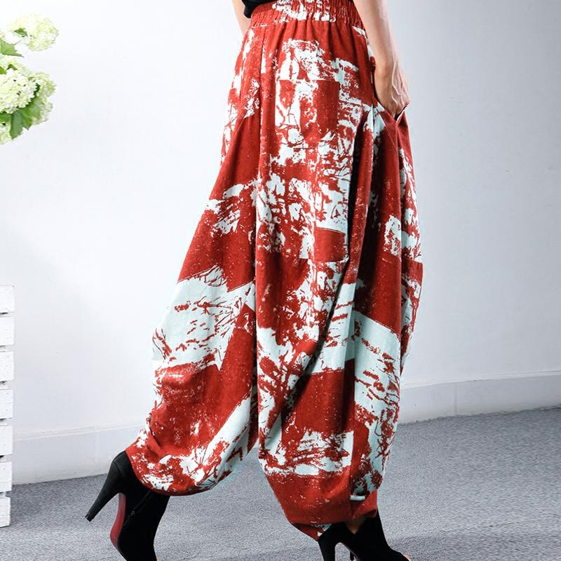 Plus Size Retro Printed Comfortable Bloomers