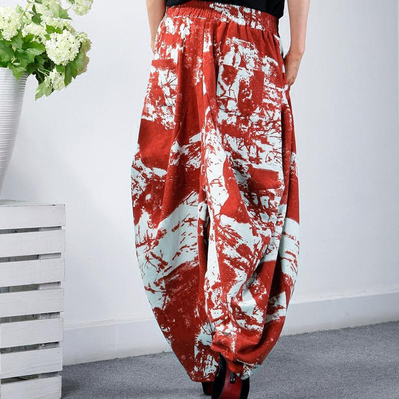 Plus Size Retro Printed Comfortable Bloomers