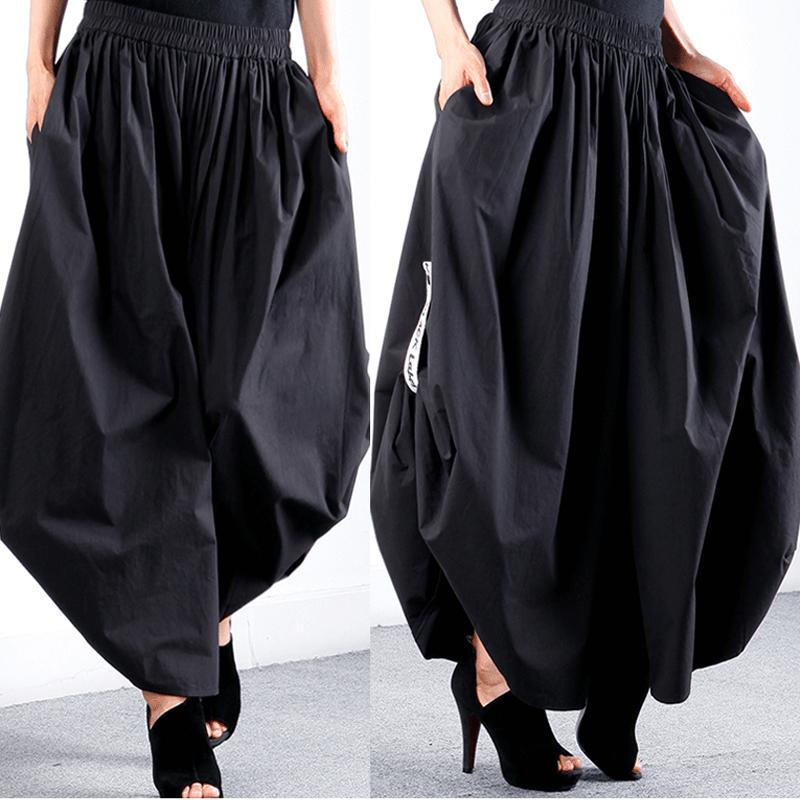 Plus Size Solid Color Comfortable Wide Leg Pants