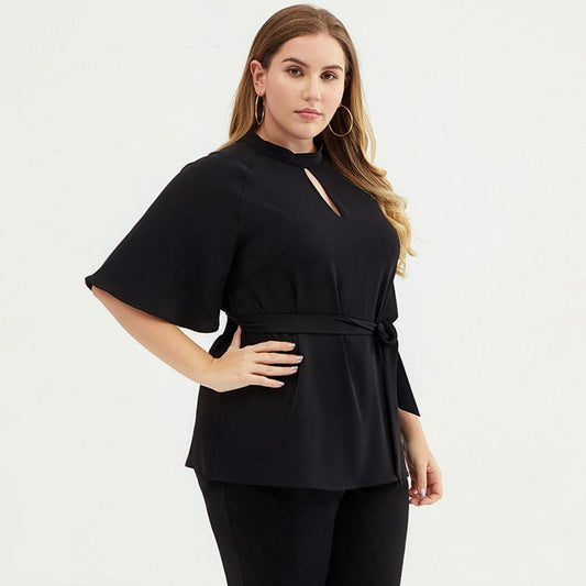 Plus Size Solid Color Elegant Fashion Blouse