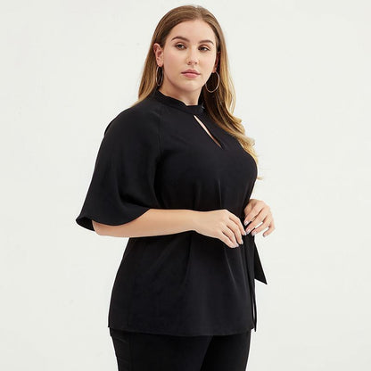 Plus Size Solid Color Elegant Fashion Blouse