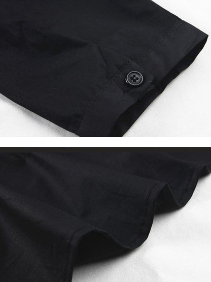 Plus Size Solid Color High Low Hem Shirt