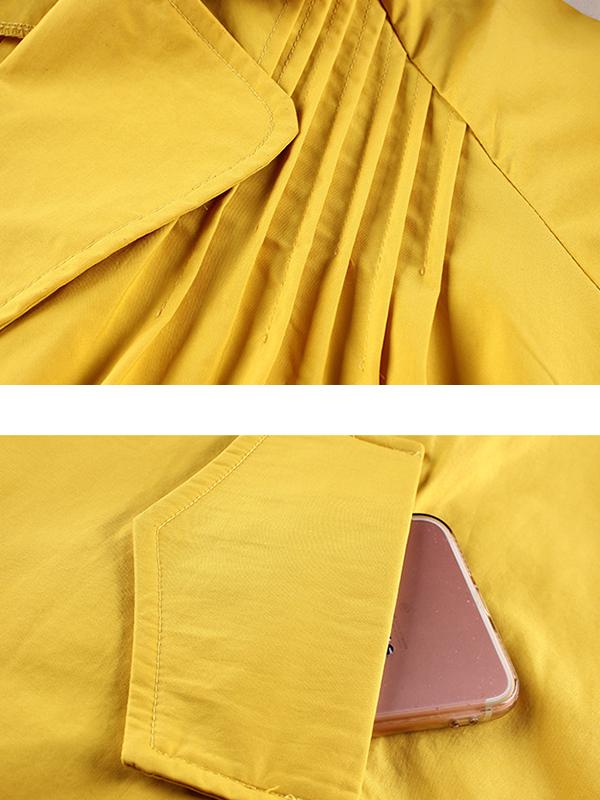 Plus Size Solid Color Lapel Collar Female Coat