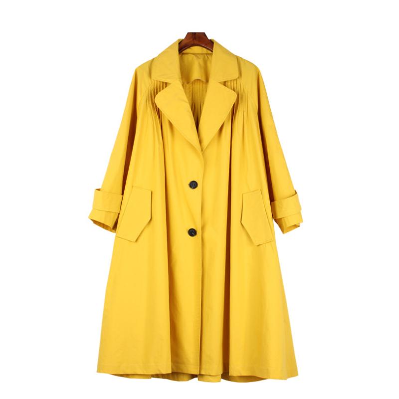 Plus Size Solid Color Lapel Collar Female Coat