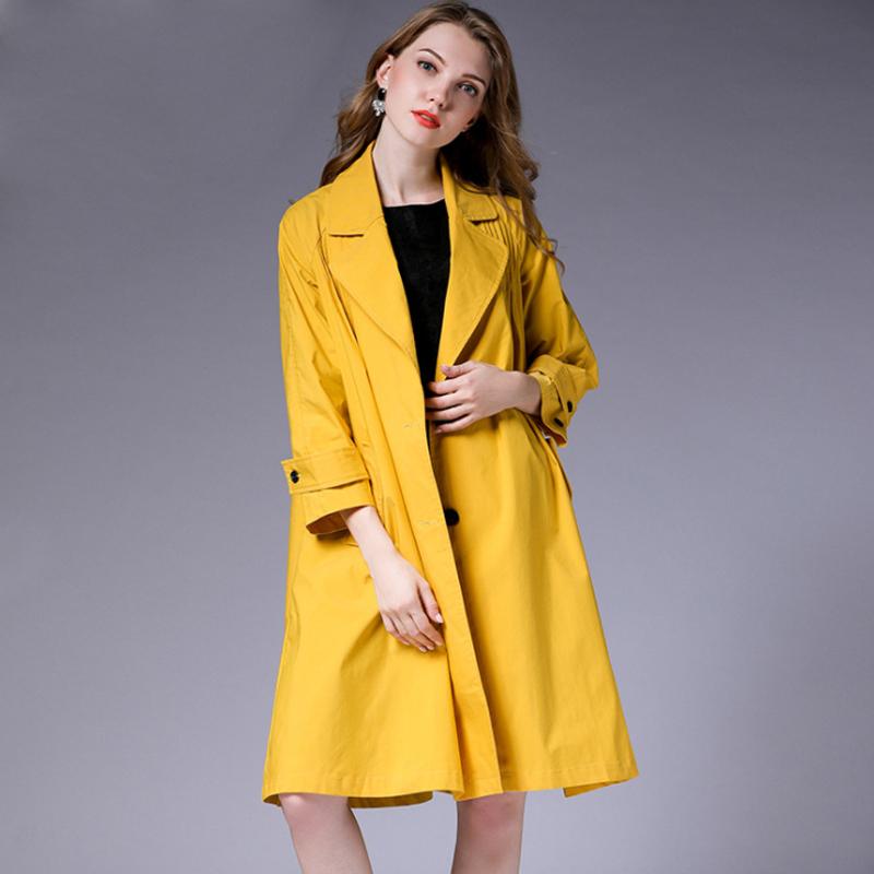 Plus Size Solid Color Lapel Collar Female Coat
