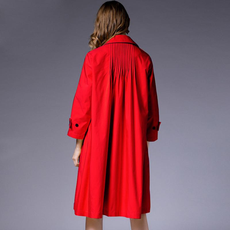 Plus Size Solid Color Lapel Collar Female Coat