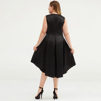 Plus Size Solid Color Slim Sleeveless Formal Dress