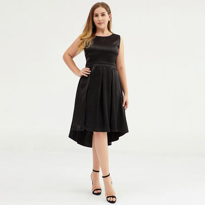 Plus Size Solid Color Slim Sleeveless Formal Dress