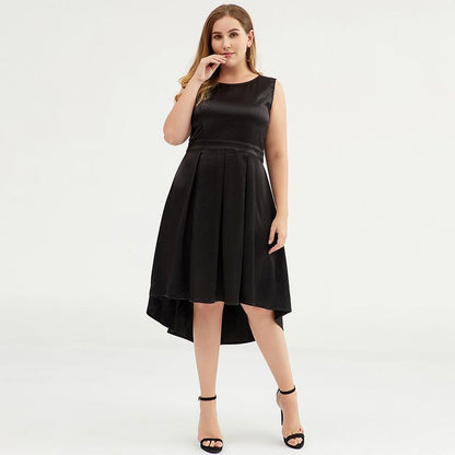Plus Size Solid Color Slim Sleeveless Formal Dress