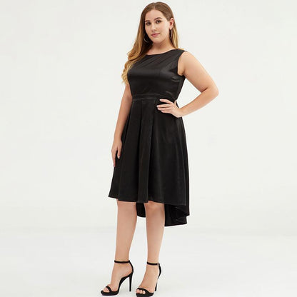 Plus Size Solid Color Slim Sleeveless Formal Dress