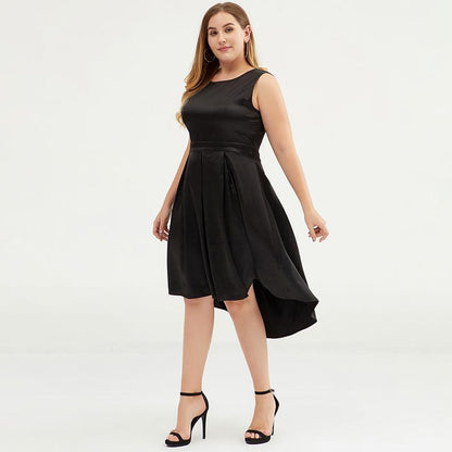 Plus Size Solid Color Slim Sleeveless Formal Dress