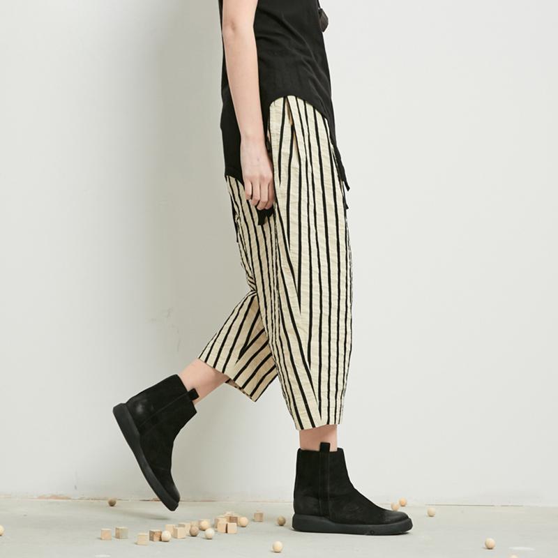 Plus Size Stripe Casual Harem Pants