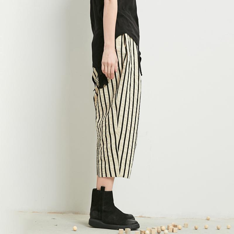 Plus Size Stripe Casual Harem Pants