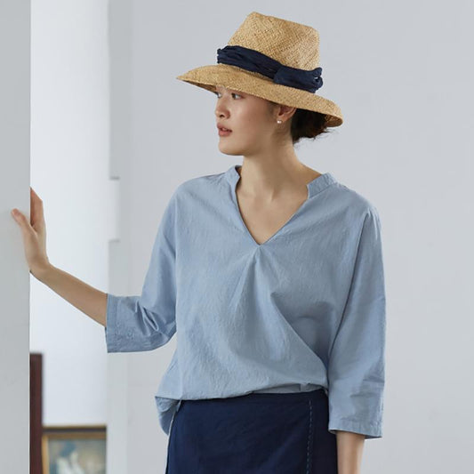 Plus Size V-Neck Solid Color Casual Comfortable T-Shirt