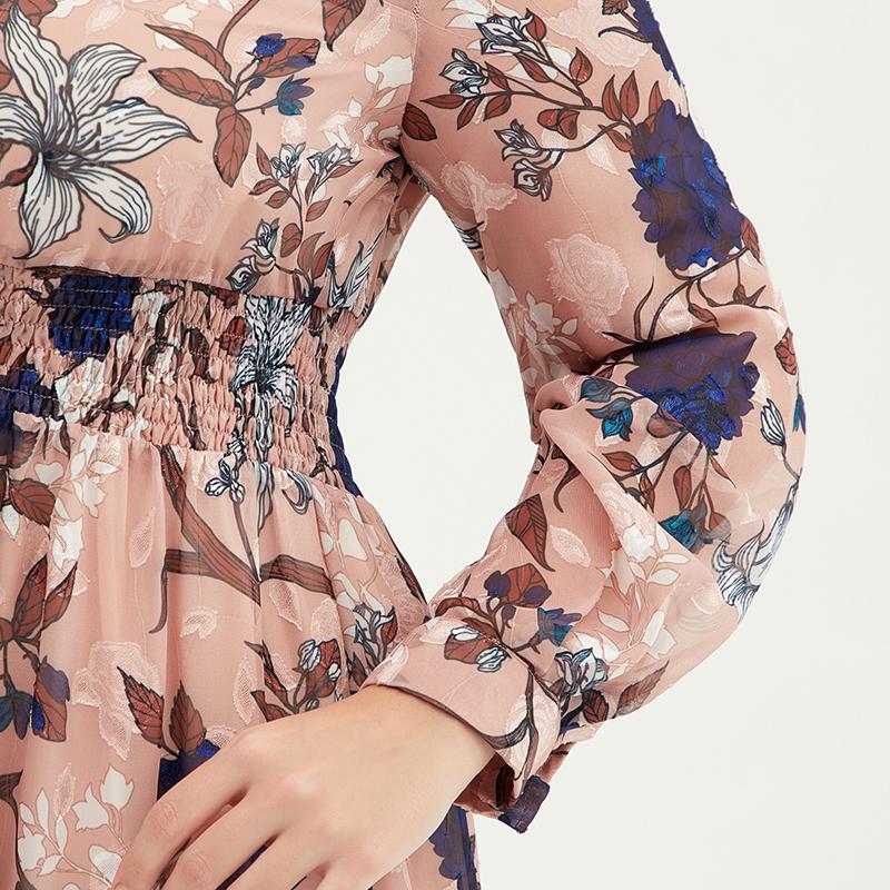 Plus Size Women Floral Chiffon Midi Maxi Dress With Belt