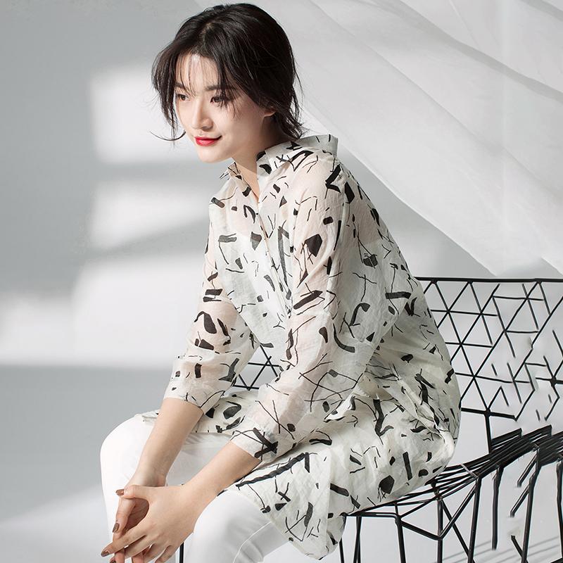 Plus Size Women Printing Cardigan Midi Black Dress