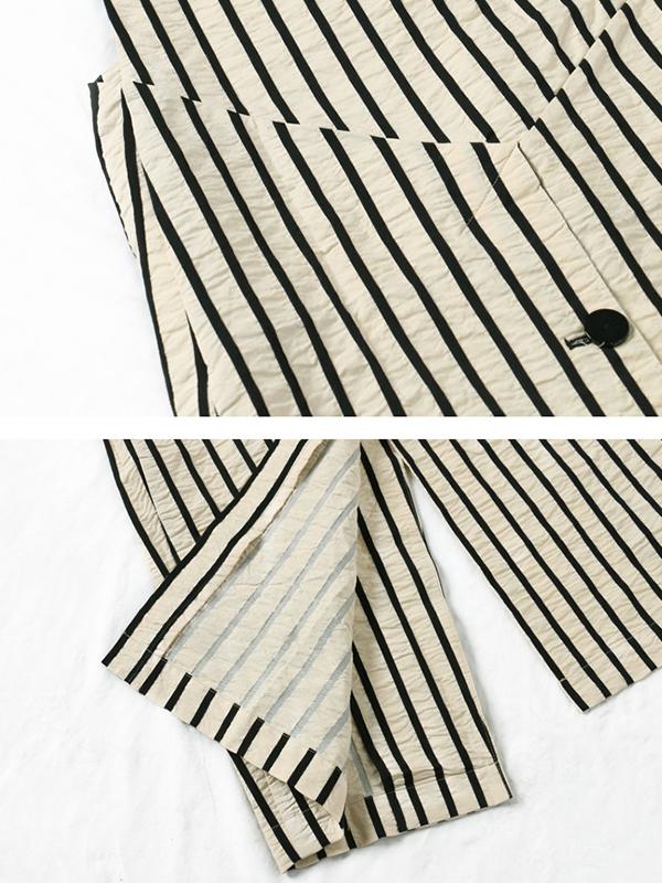 Plus Size Women Stripe Vest Coat