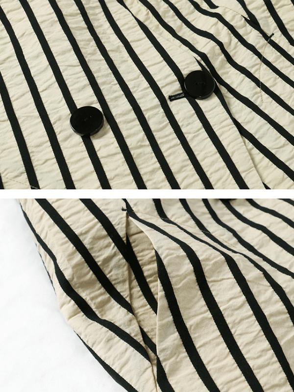 Plus Size Women Stripe Vest Coat