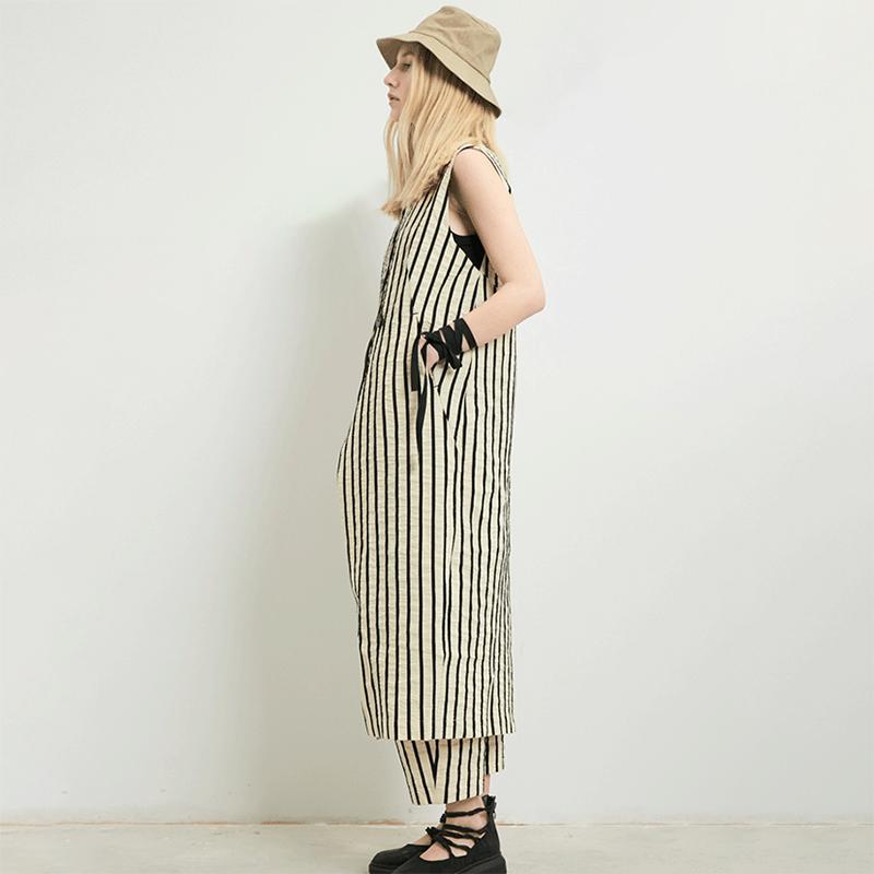 Plus Size Women Stripe Vest Coat