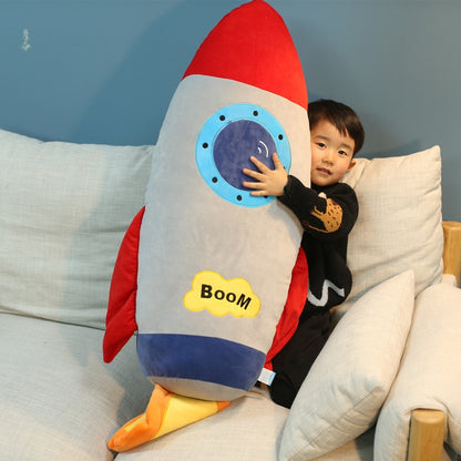 Plush Toy Rocket Pillow Children Boys Dolls Sleeping Clip-On Beds Sleeping Boys and Girls Gifts Home Decoration