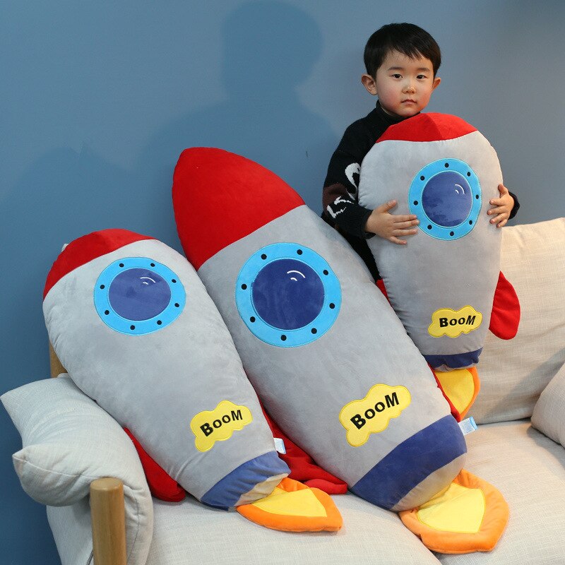 Plush Toy Rocket Pillow Children Boys Dolls Sleeping Clip-On Beds Sleeping Boys and Girls Gifts Home Decoration