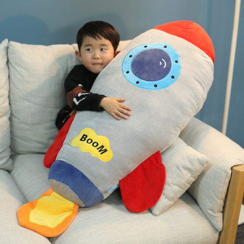 Plush Toy Rocket Pillow Children Boys Dolls Sleeping Clip-On Beds Sleeping Boys and Girls Gifts Home Decoration