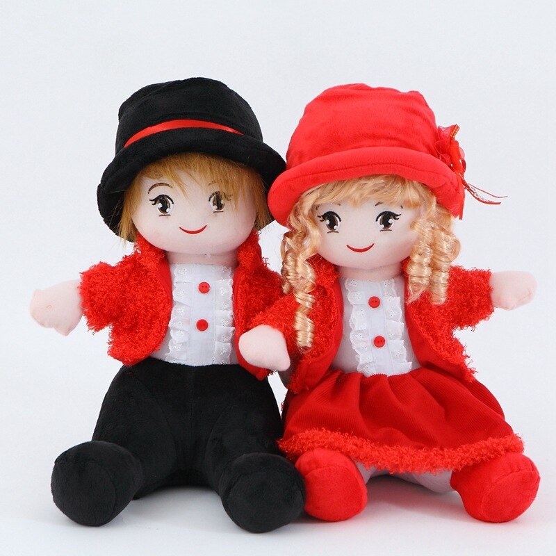 Plush Wedding Doll a Pair of Cloth Toys Couple Doll Pillow Creative Wedding Gift Wedding Room Baby