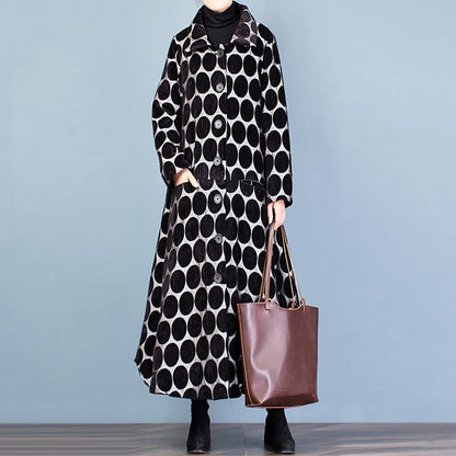 Polka Dot Fashion Elegant Winter Coat