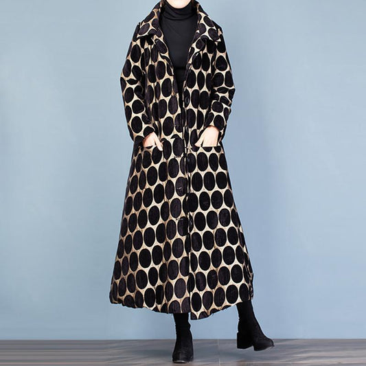 Polka Dot Fashion Elegant Winter Coat
