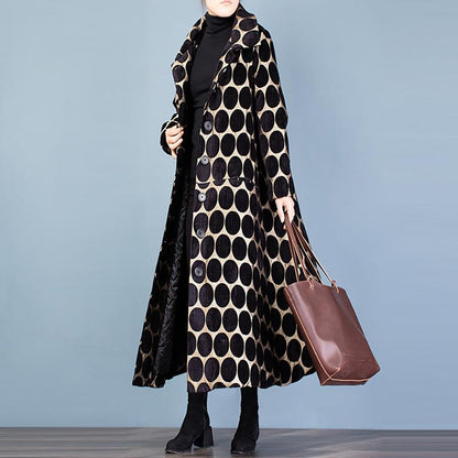 Polka Dot Fashion Elegant Winter Coat