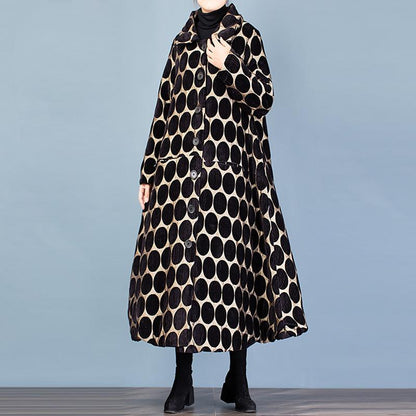 Polka Dot Fashion Elegant Winter Coat
