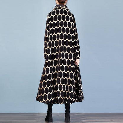 Polka Dot Fashion Elegant Winter Coat