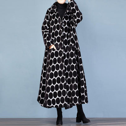 Polka Dot Fashion Elegant Winter Coat