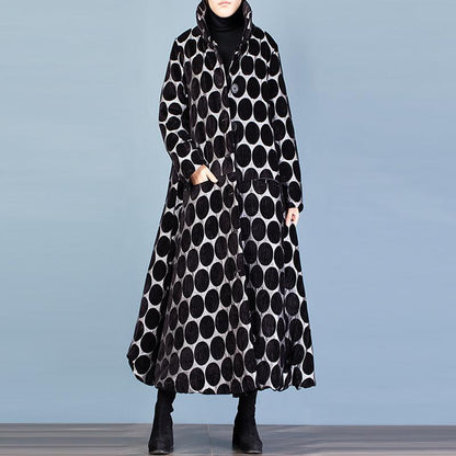 Polka Dot Fashion Elegant Winter Coat