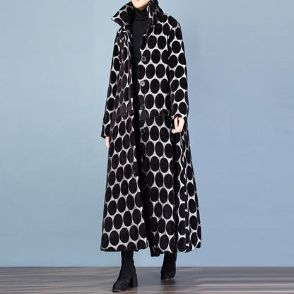 Polka Dot Fashion Elegant Winter Coat