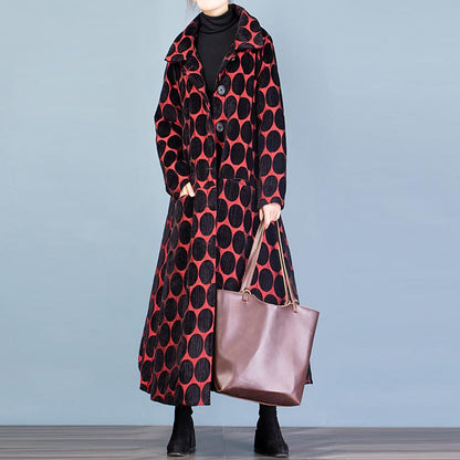 Polka Dot Fashion Elegant Winter Coat