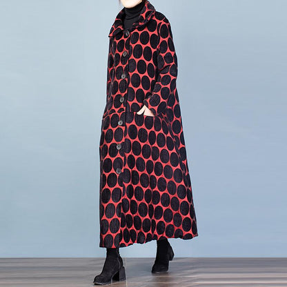 Polka Dot Fashion Elegant Winter Coat