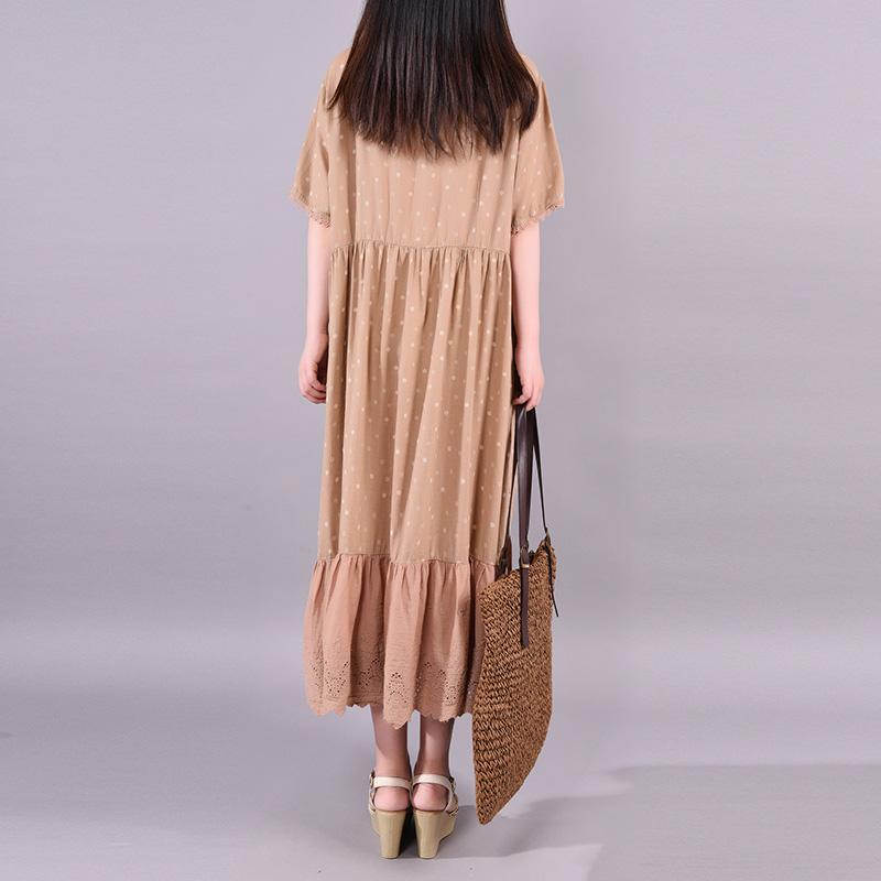 Polka Dot Hollow Out Casual Loose Dress