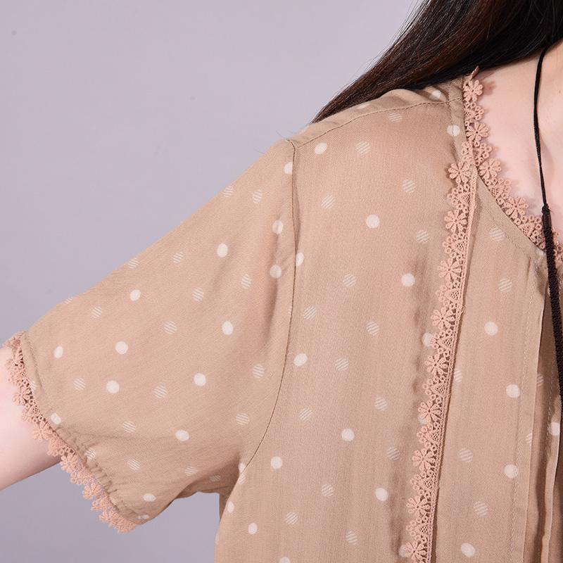 Polka Dot Hollow Out Casual Loose Dress