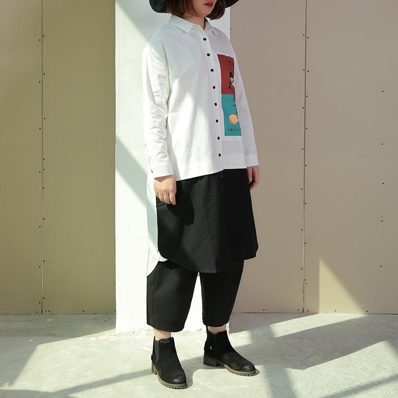 Polo Collar Cotton Printed Funny Women Dress