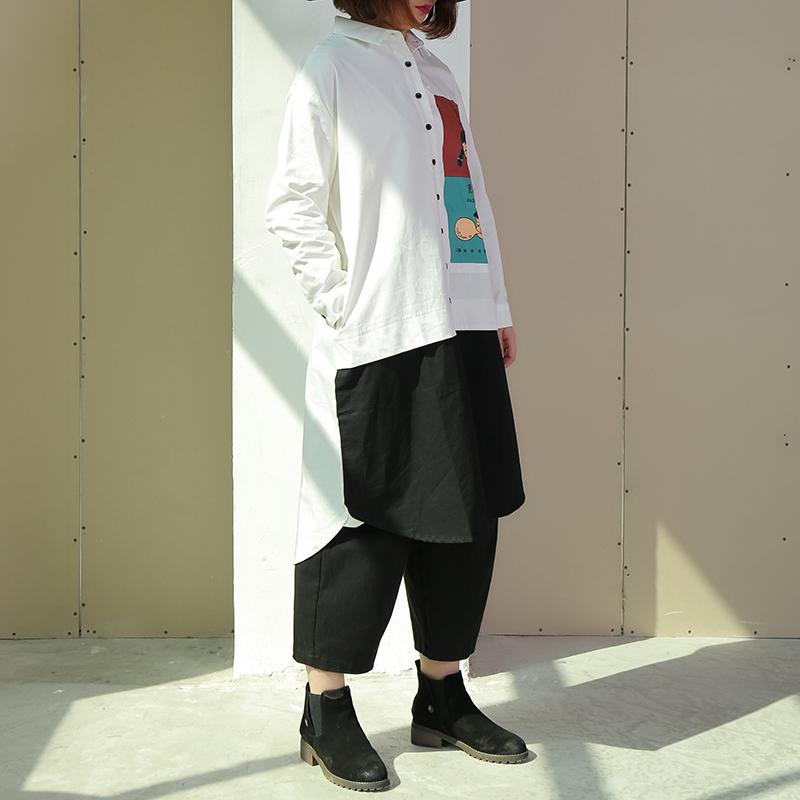 Polo Collar Cotton Printed Funny Women Dress