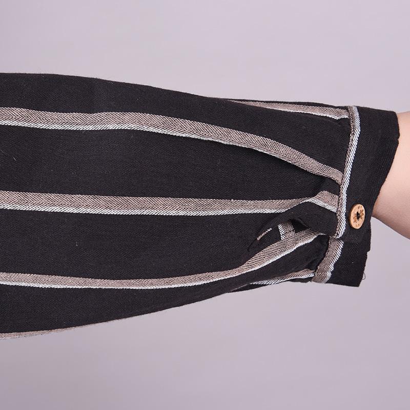 Polo Neck Stripe Spring Knee-length Dress