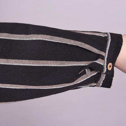 Polo Neck Stripe Spring Knee-length Dress