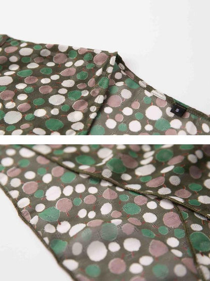 Polyester Hollow Out Dot Long Sleeve Coat