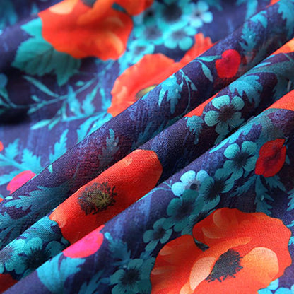 Print Cotton Linen Loose A-Line Dress