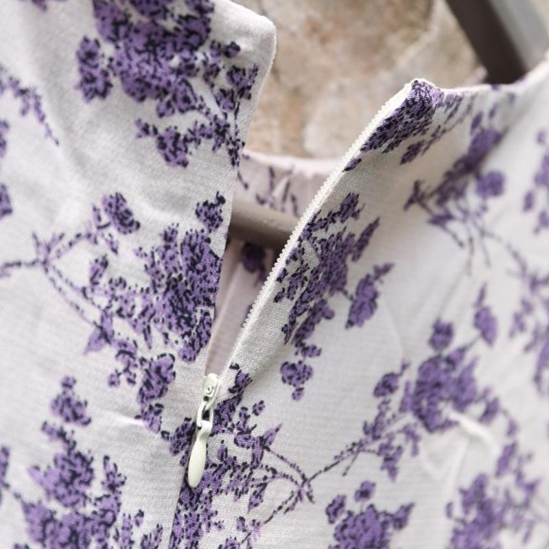 Print Long Sleeve Polyester Floral Dress