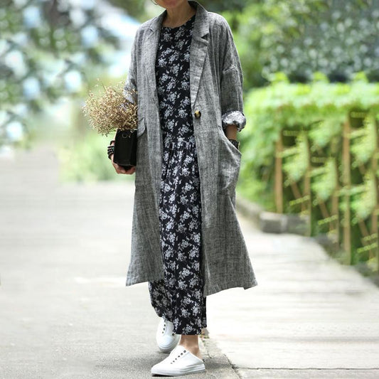 Print Long Sleeve Polyester Floral Dress